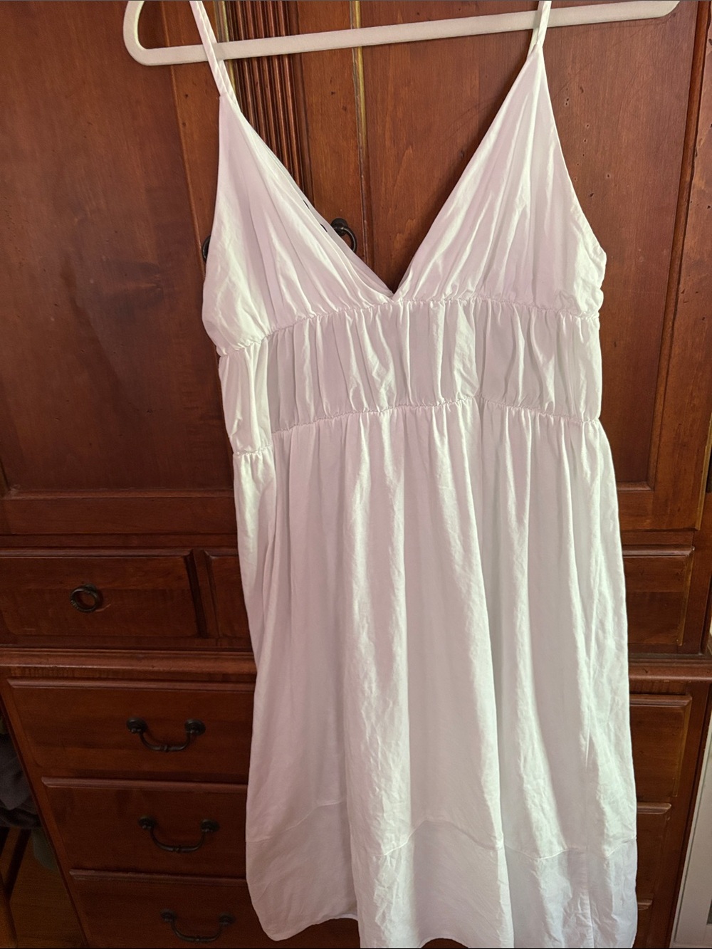 Zara White V-Neck Cotton sun dress - Picture 3 of 3